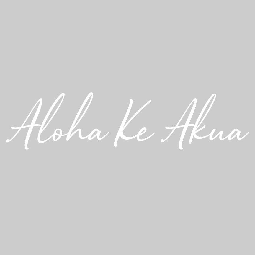 Aloha Ke Akua Script Sticker White Vinyl