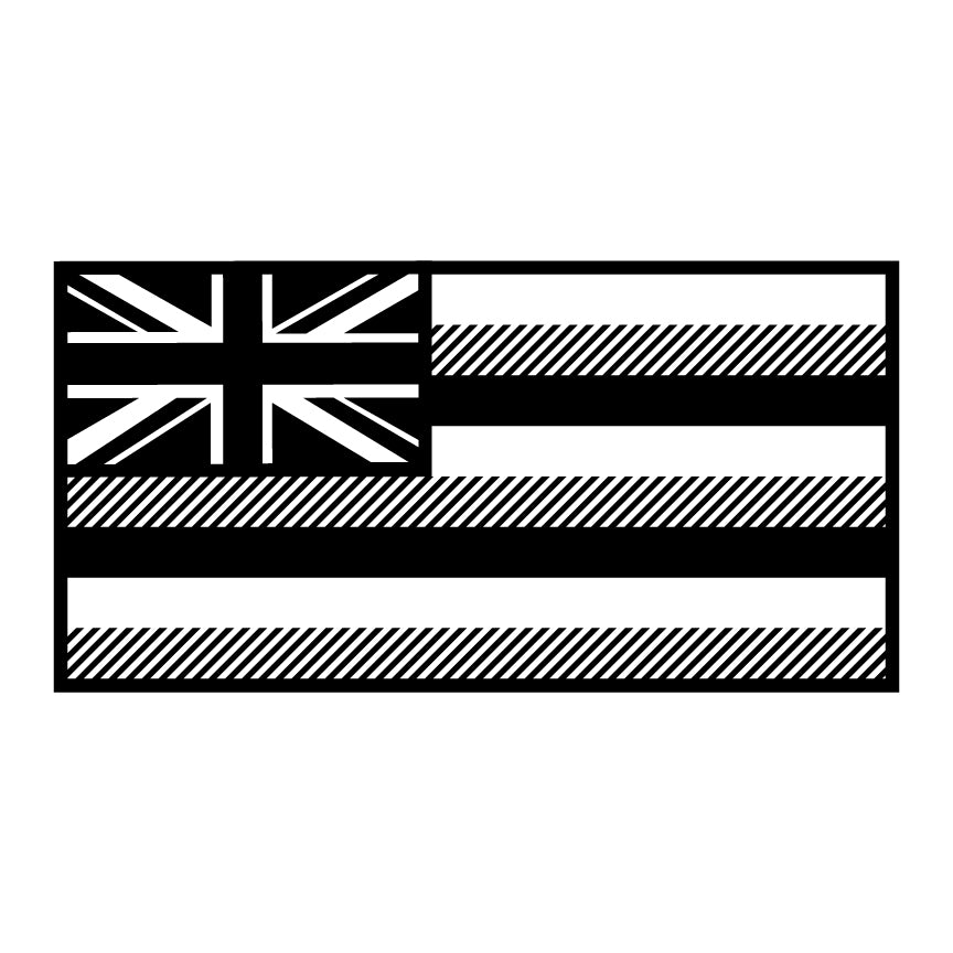 Hawaiian Flag Vinyl Sticker Black