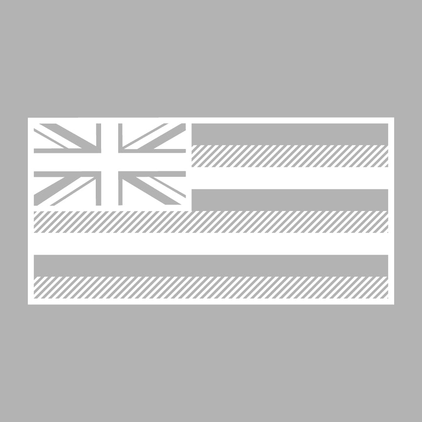 Hawaiian Flag Vinyl Sticker White