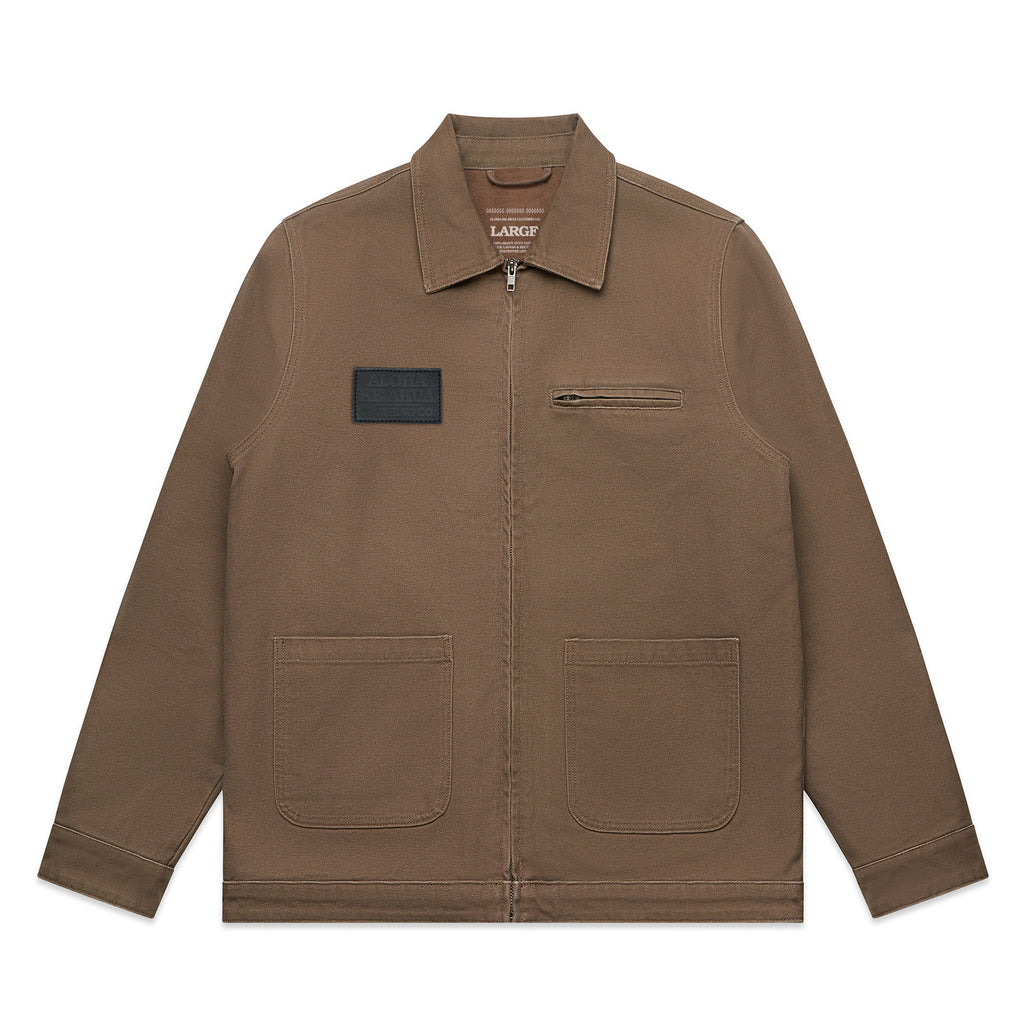 Heavy Canvas Jacket Walnut with Aloha Ke Akua Leather Patch Front