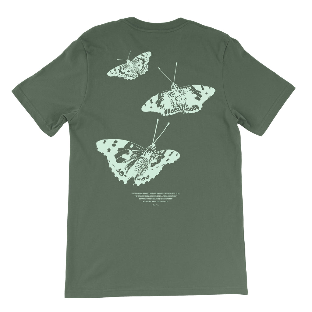 Pulelehua Butterfly Tshirt Pine Back