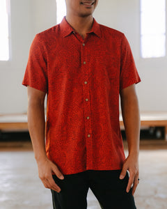 Aloha Shirt Button Down Aala Red Front