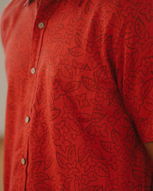 Aloha Shirt Button Down Aala Red Pocket