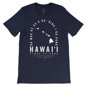 Mokupuni Shirt Hawaiian islands Navy